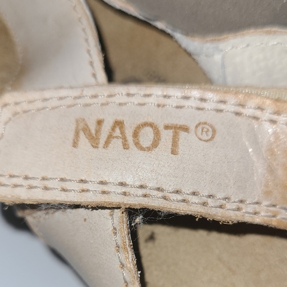 Naot Tan Leather Cork Strappy Sandals Ankle Strap Minimalist Fairy Boho Indie - Picture 2 of 8